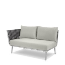 Left Arm Loveseat Gray